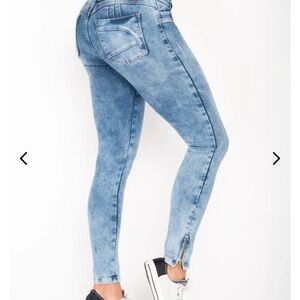 LOWLA High Rise Butt Lifter NEW Skinny WonderStretch Blue Colombian Jeans Size 5